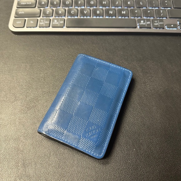 Engraved “BJR” Louis Vuitton Authentic Wallet-Blue - Picture 3 of 3
